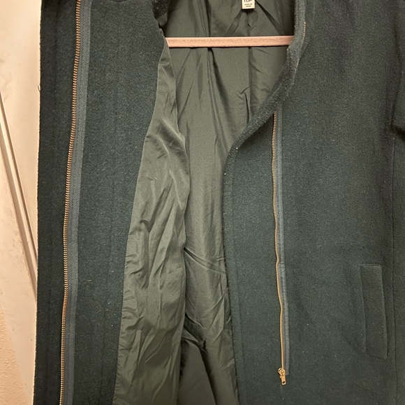 J.Crew City Coat Wool Blend Dark Forest Green Size 10 P - Picture 7 of 9